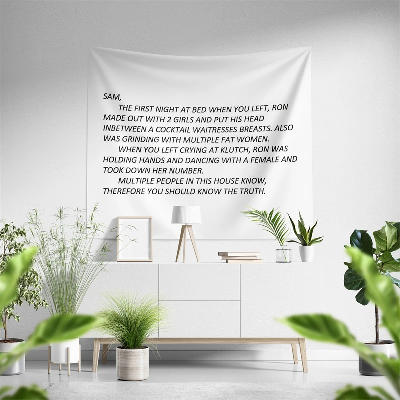 Aertemisi Anonymous Letter to Sammi Tapestry Wall Hanging Art for Bedroom Living Room Decor Party Backdrop