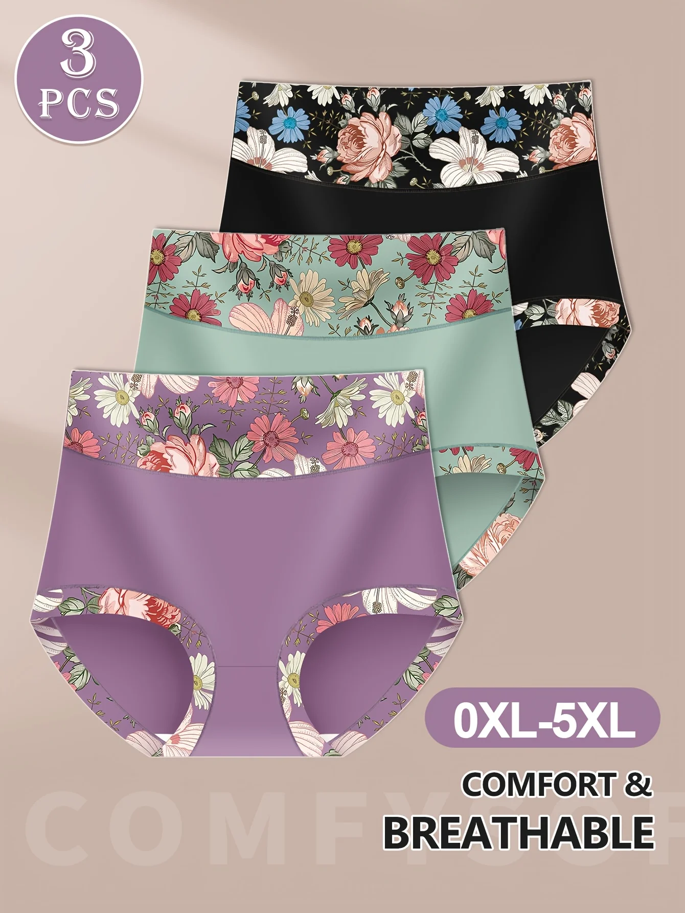 3pcs Plus Size High-Waist Shapewear Panties for Women - Tummy Control & Butt Li… - Image 5