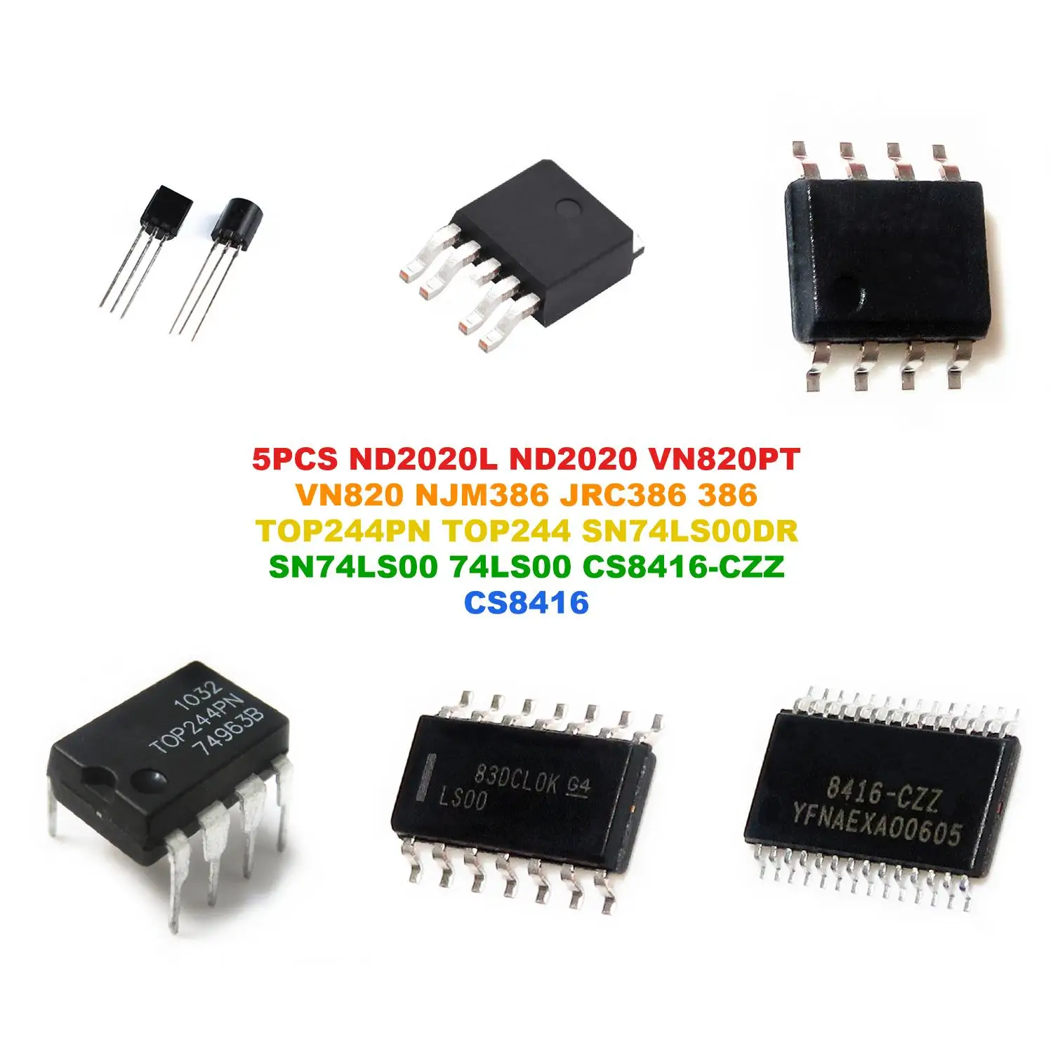 ND2020L ND2020 VN820PT VN820 NJM386 JRC386 386 TOP244PN TOP244 SN74LS00DR SN74LS00 74LS00 CS8416-CZZ CS8416