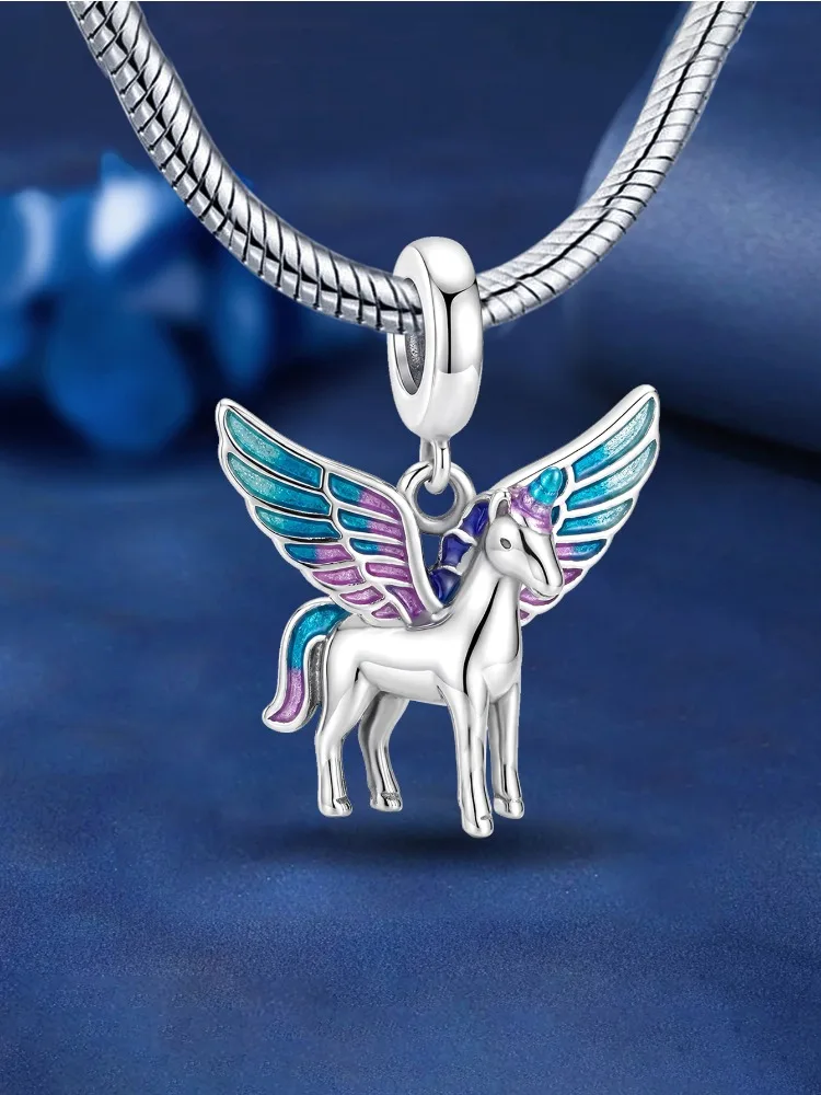925 Sterling Silver Exquisite Unicorn little Fox Animal Series Charm Pendant for Bracelets DIY Women's High Quality Fine Jewelry