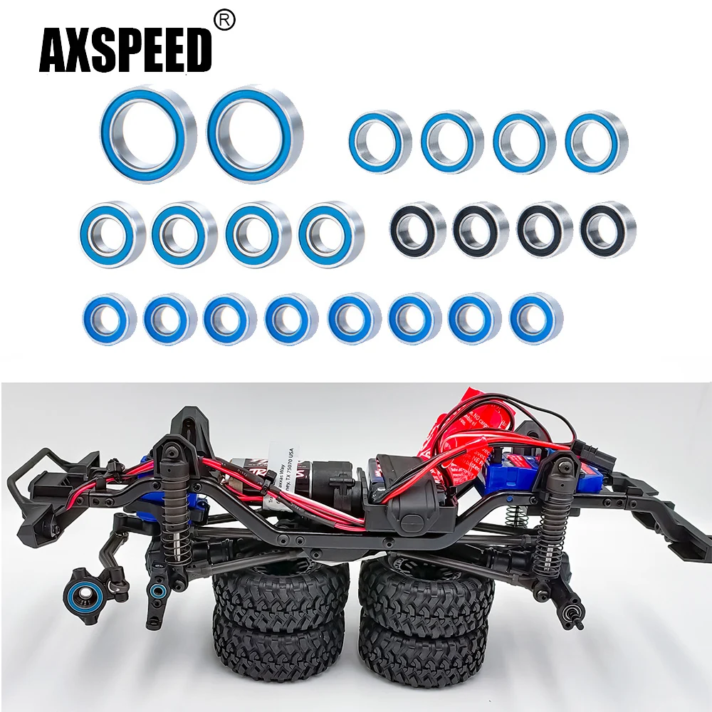 AXSPEED 22Pcs Wheel Hub Axle Sealed Bearing Kit for TRX-4M Bronco Defender 1/18 RC Crawler Car Truck Model Replacement Par