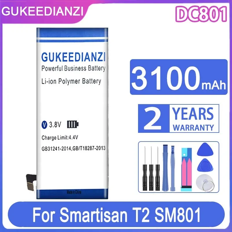 

Сменный аккумулятор GUKEEDIANZI DC801 3100 мАч для Smartisan T2 SM801