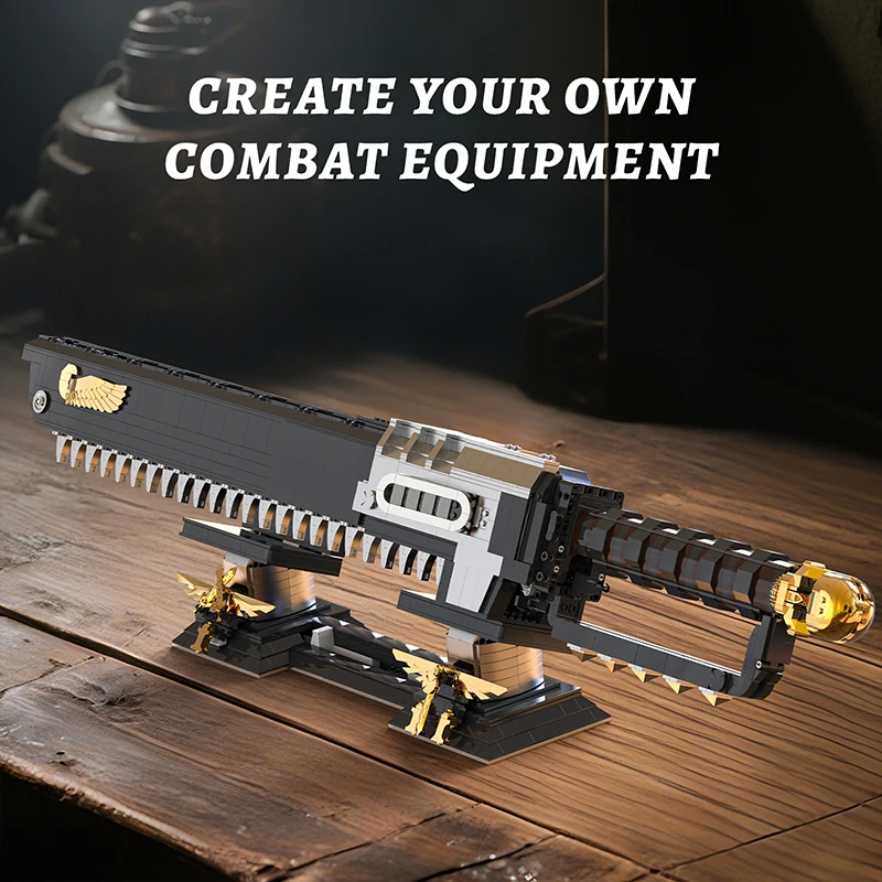 MOC Movie Large Chainsaw Sword Building Blocks Dynamic Arms Desktop Ornament Game Series Bricks DIY Toy For Adults Birthday Gift