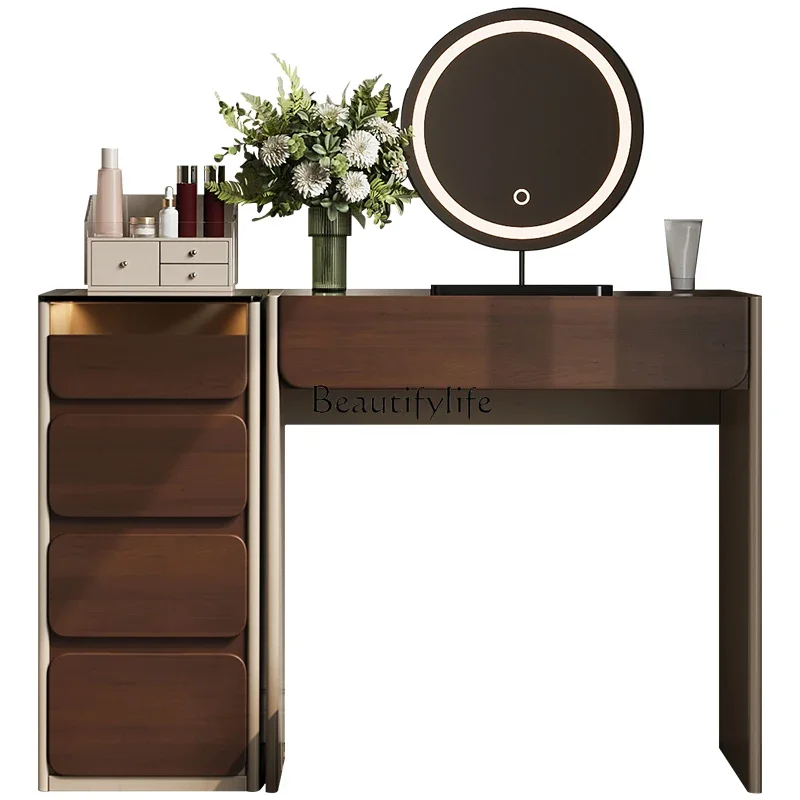 

Italian dresser chest integrated small modern simple walnut medium and ancient 2024 makeup table