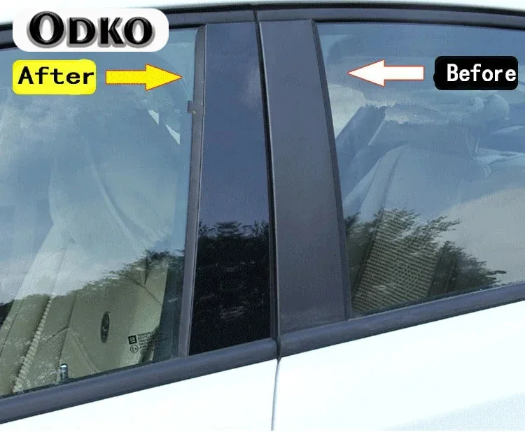 Garniture de porte et fenêtre, poteaux de pilier, colonne BC, autocollant extérieur pour Mitsubishi Lancer Sedan/EX/Galant Fortis 2008 – 2017, 6 pièces