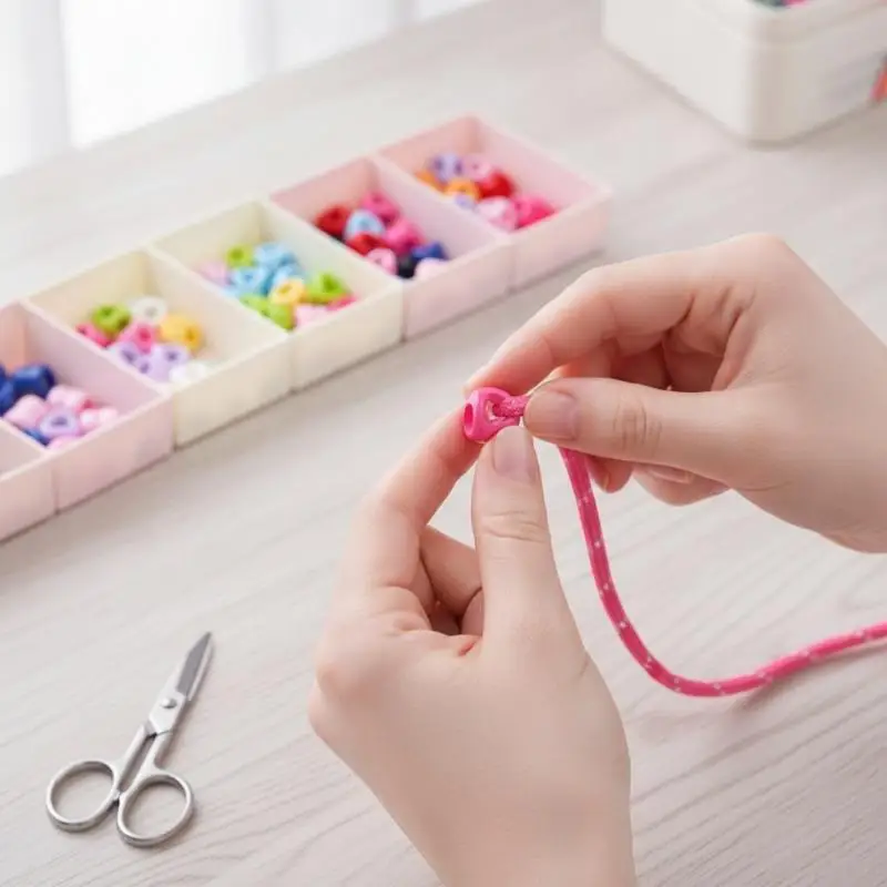 10Pcs Colorful Hollow Heart Shape Acrylic Beads Loose Spacer Beads For Bracelet Keychain Shoelace DIY Jewelry Making
