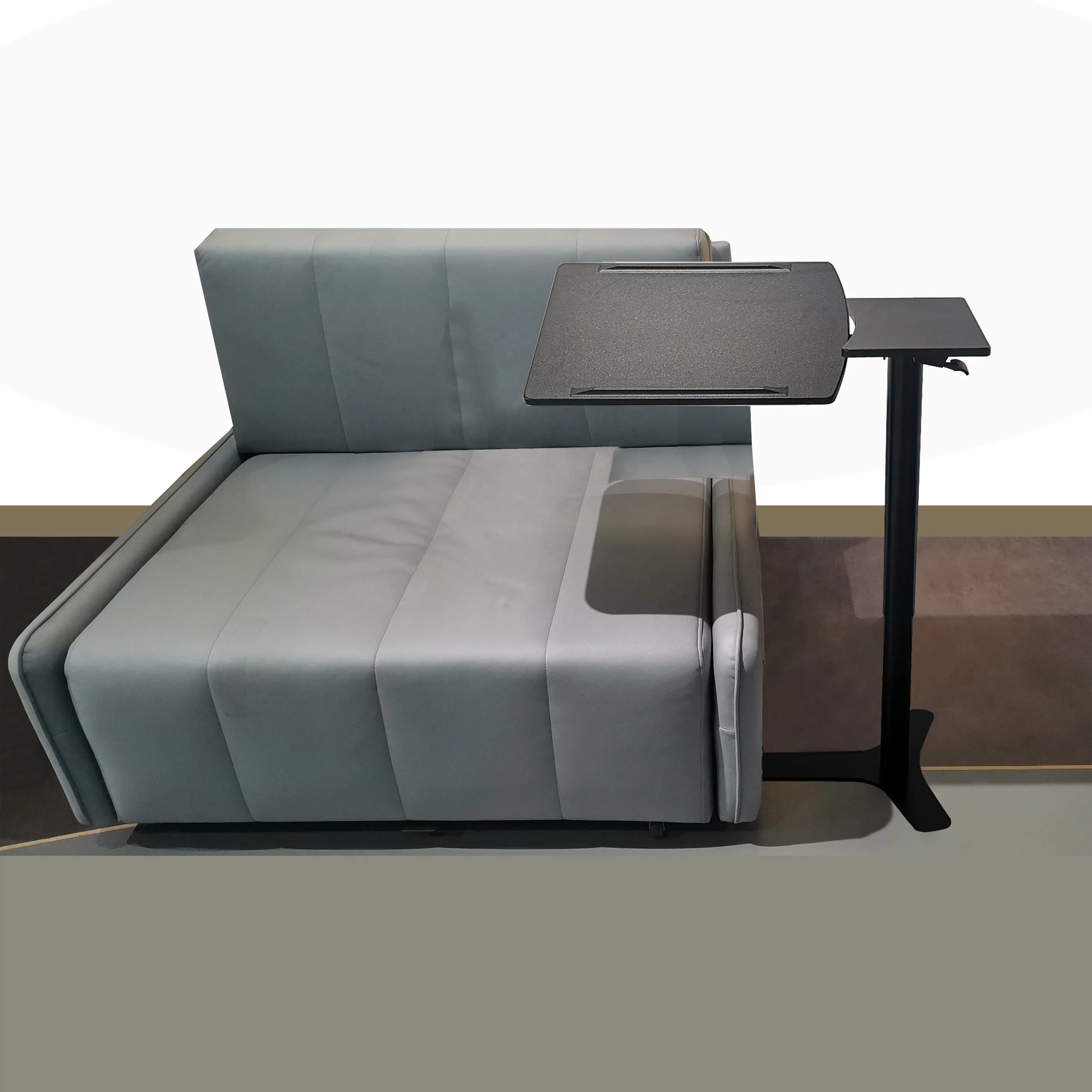 Modern Hospital Furniture Overbed Patient Table with Adjustable Height Hidden Wheel Aluminum Top for Bedroom Workshop Office Use