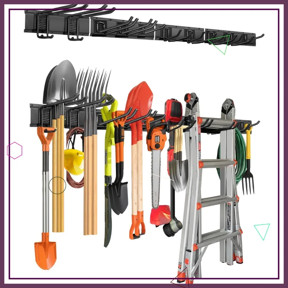 

Настенный органайзер для инструментов 64 дюйма, усиленный, с 10 крючками, для гаража, сада и сарая