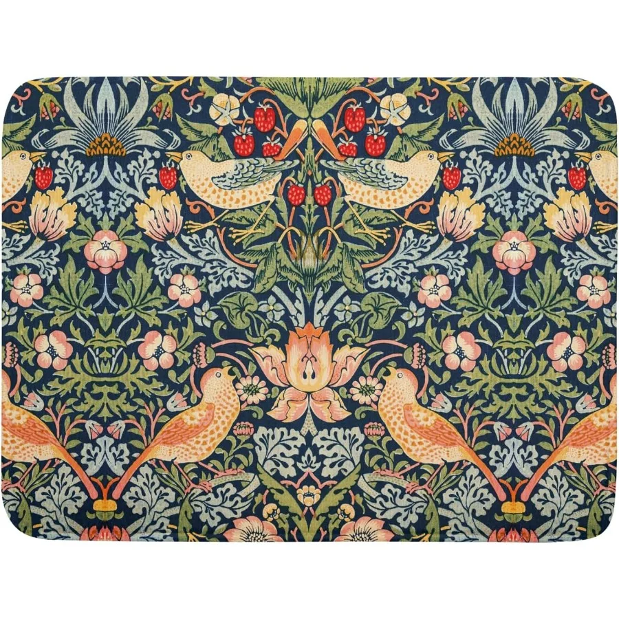 

Клубничный синий зеленый коврик для сушки посуды Pimpernel, шинуазри, цветочный птица, красочные впитывающие коврики из микрофибры, двусторонние K