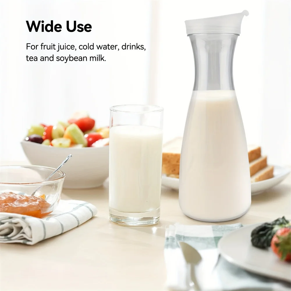 

1pc High Temperature Resistant Acrylic Juice and Milk Container - Anti-Fall Design for Safe and Easy Pouring - Perfect for Kitch