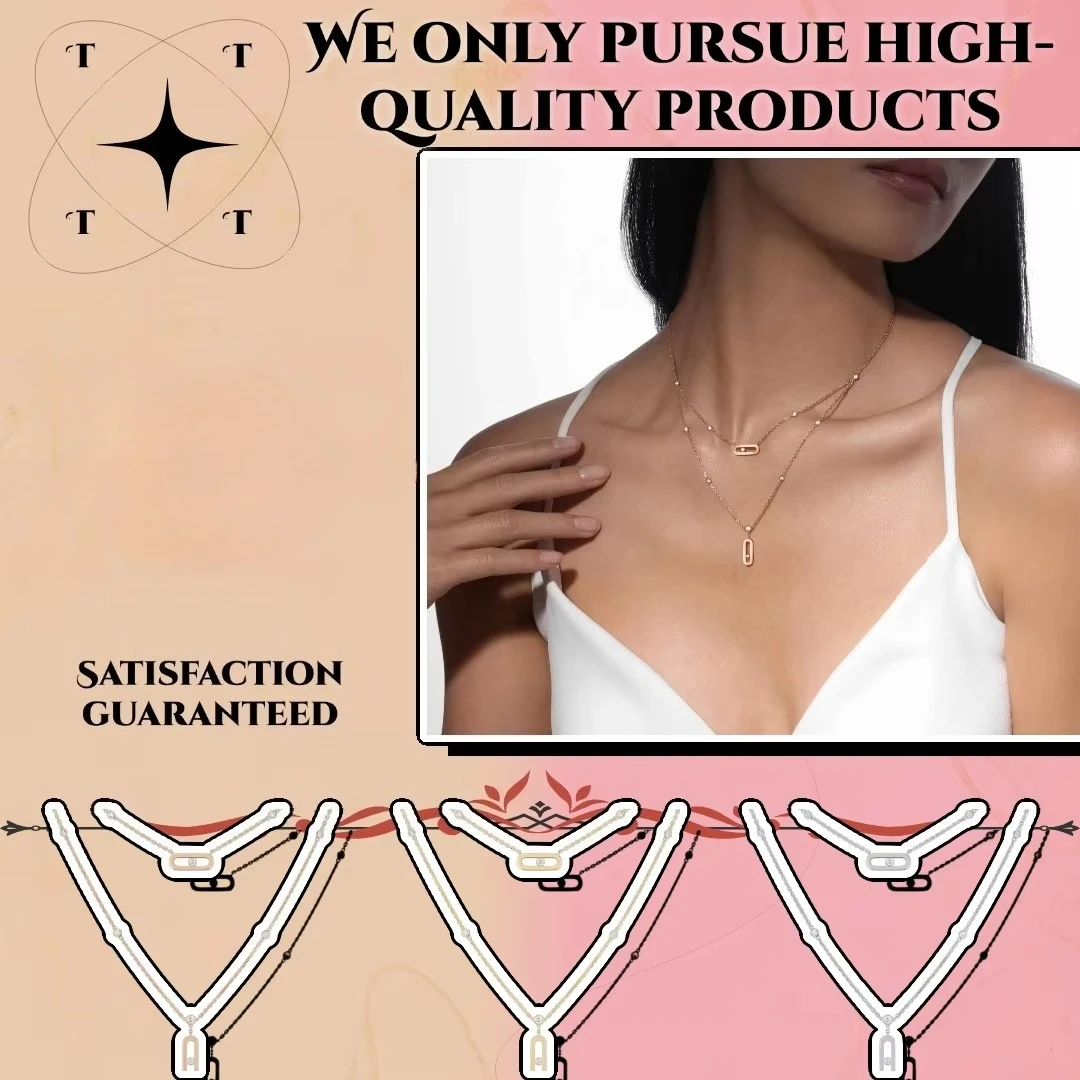 

2025 sterling silver S925 unique design high quality MOVE double circle necklace,Valentine's Day,shining brightly on your chest