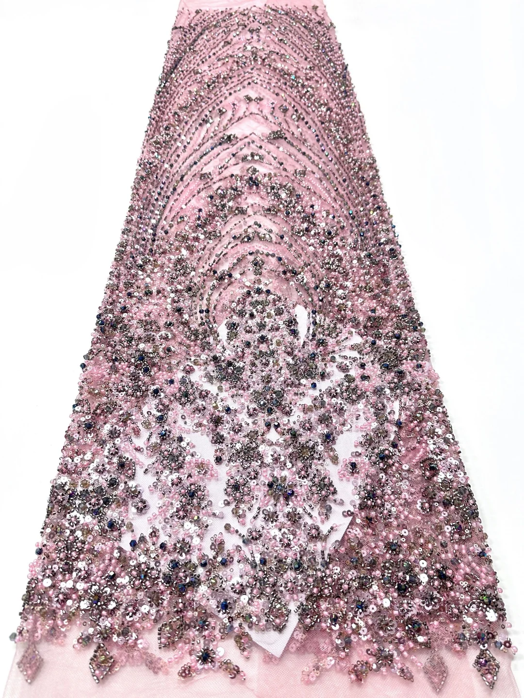 Black Fashion Design Africa High Quality Embroidery Beads Net Lace Sequins in Multi Colors for Wedding or Party Dress 5Y