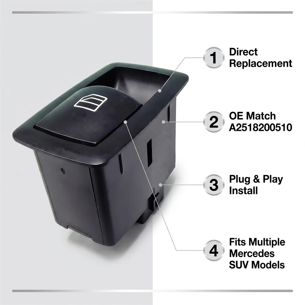 Passenger Side Power Window Switch A2518200510 For Mercedes A B M R GL Class W169 W245 W164 X164 W251 Auto Accessories