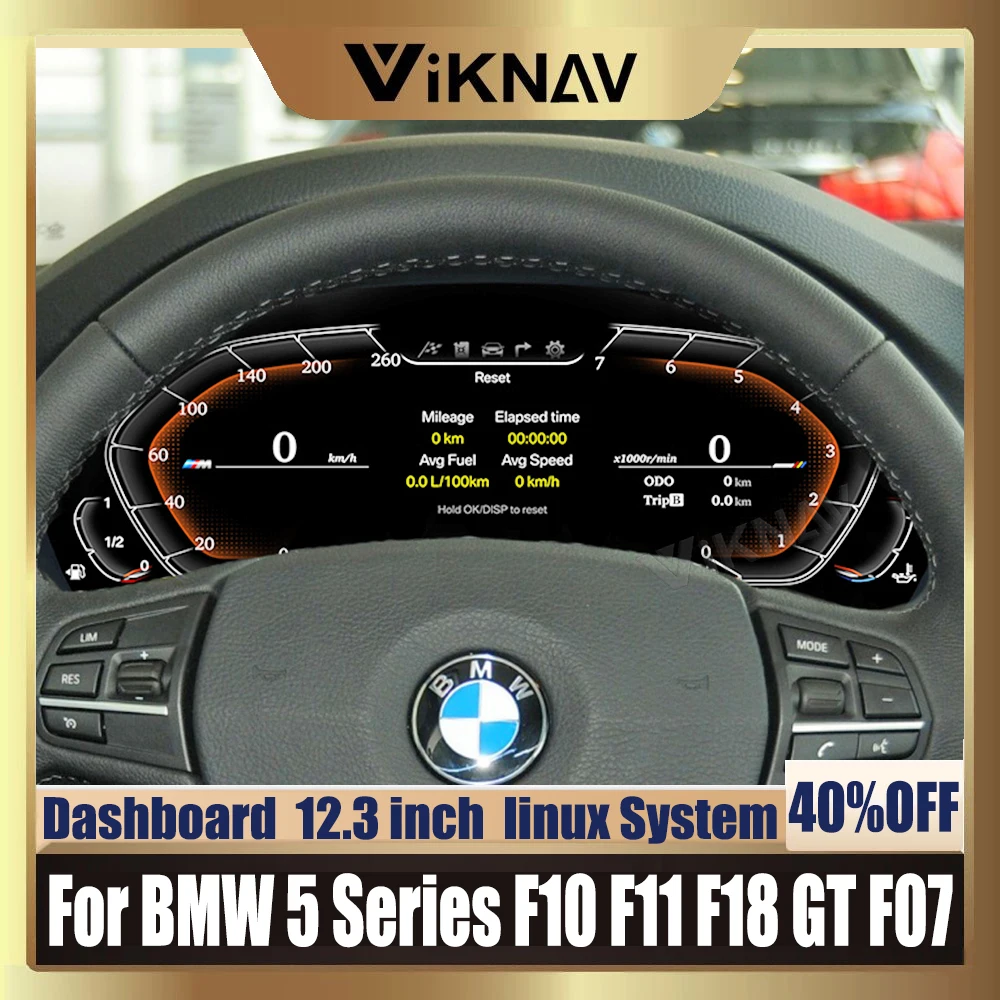 

12.3 inch Linux System For BMW 5 Series F10 F11 F18 GT F07 2008-2018 Car Digital Cluster Instrument Speedometer