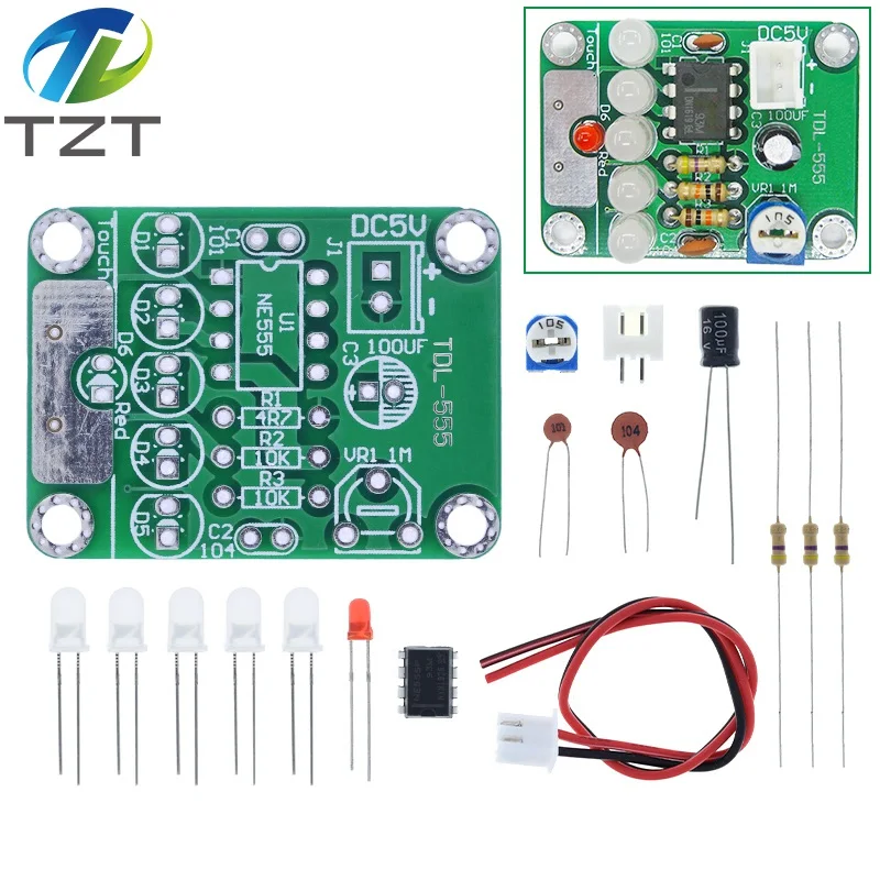 TZT DIY Kit Touch LED Light Kit Touch Delay Lamp Electronic Parts Production Kit DC 5V adjustable 3s to 130s Adjustable image 5