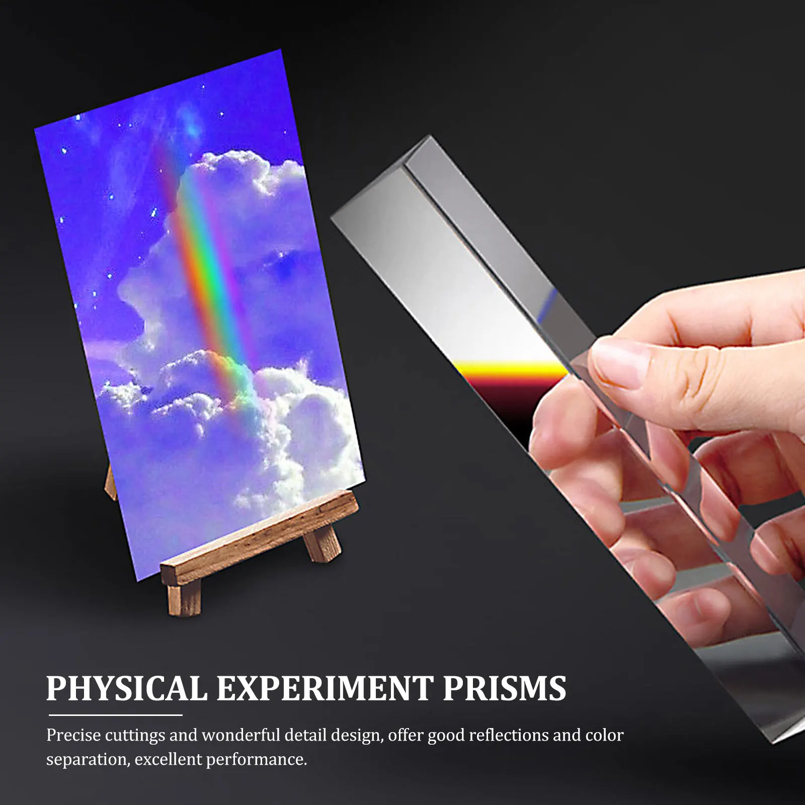

Triangular Physics Prism Optical Glass Teaching Light Tool for Refracted Optics Experiments and Light Convergence