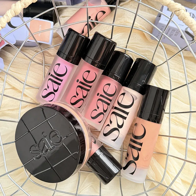 Saie Hydrating Blendable Dewy Liquid Blush Matte Sponge Head Blusher Natural Lasting Brighten Facial Contour Blush Tint Makeup