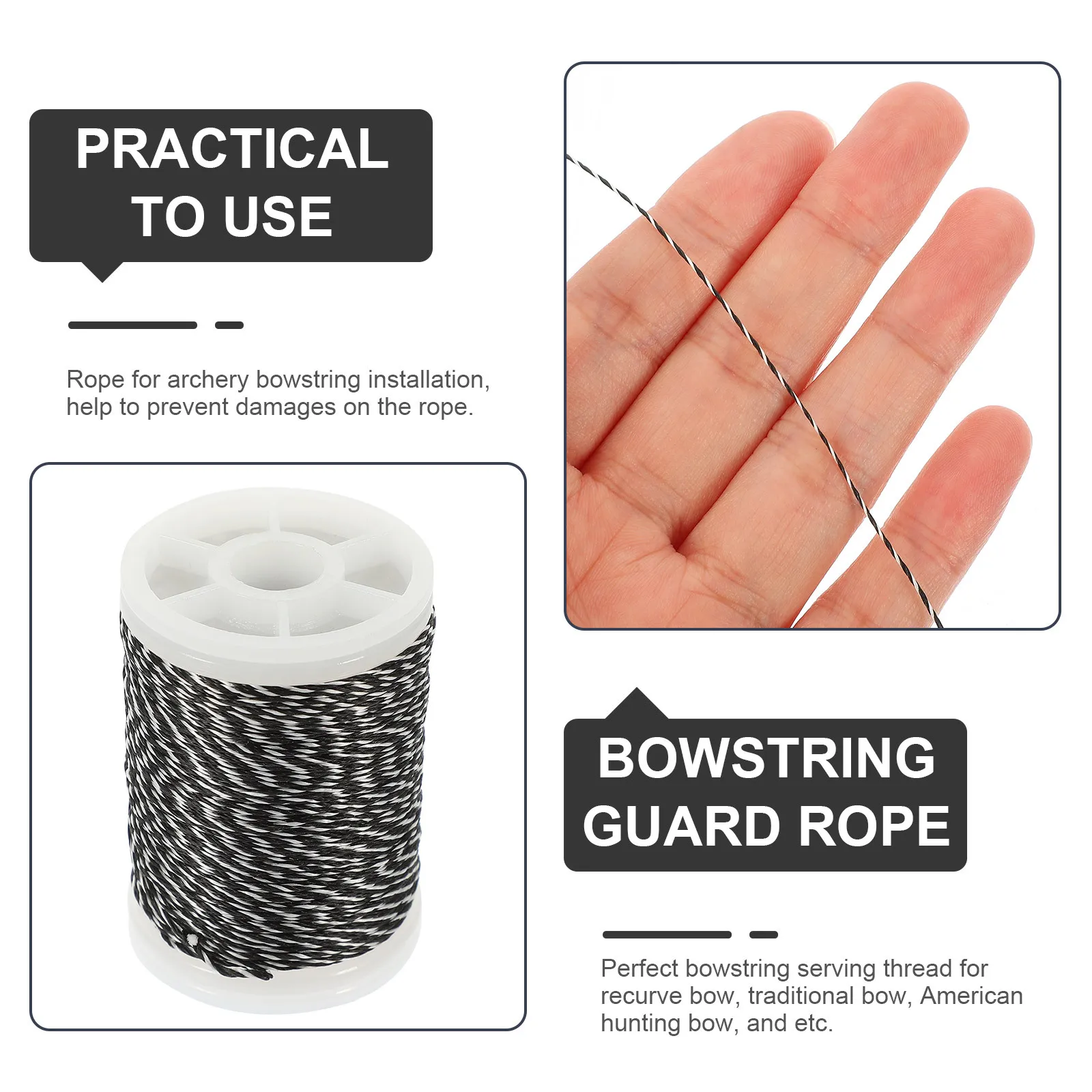 

1 Roll Serving Thread Bowstring Rope Making Material For Recurve Traditional Hunting Bows String Winder Tool