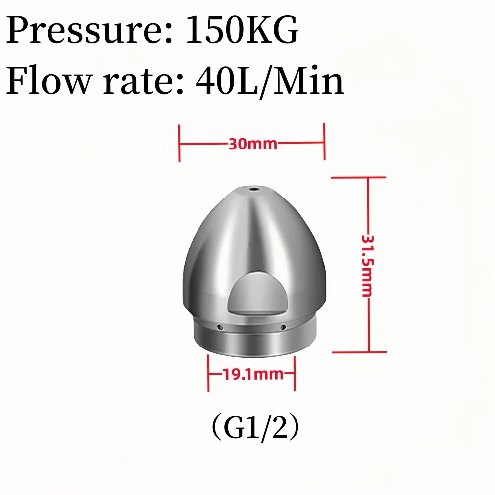 G1/2 G3/8 Internal Thread Sewage Cleaning Nozzle High Pressure Cleaning Machine Nozzle Pipeline Dredging Tool Flow Rate 40L/Min