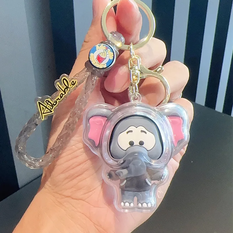 Nieuwe Cartoon Panda/Olifant/Nijlpaard Pop Sleutelhanger Student Creatieve Schattige Dier Schooltas Decoratieve Hanger Vakantie Verjaardagscadeau