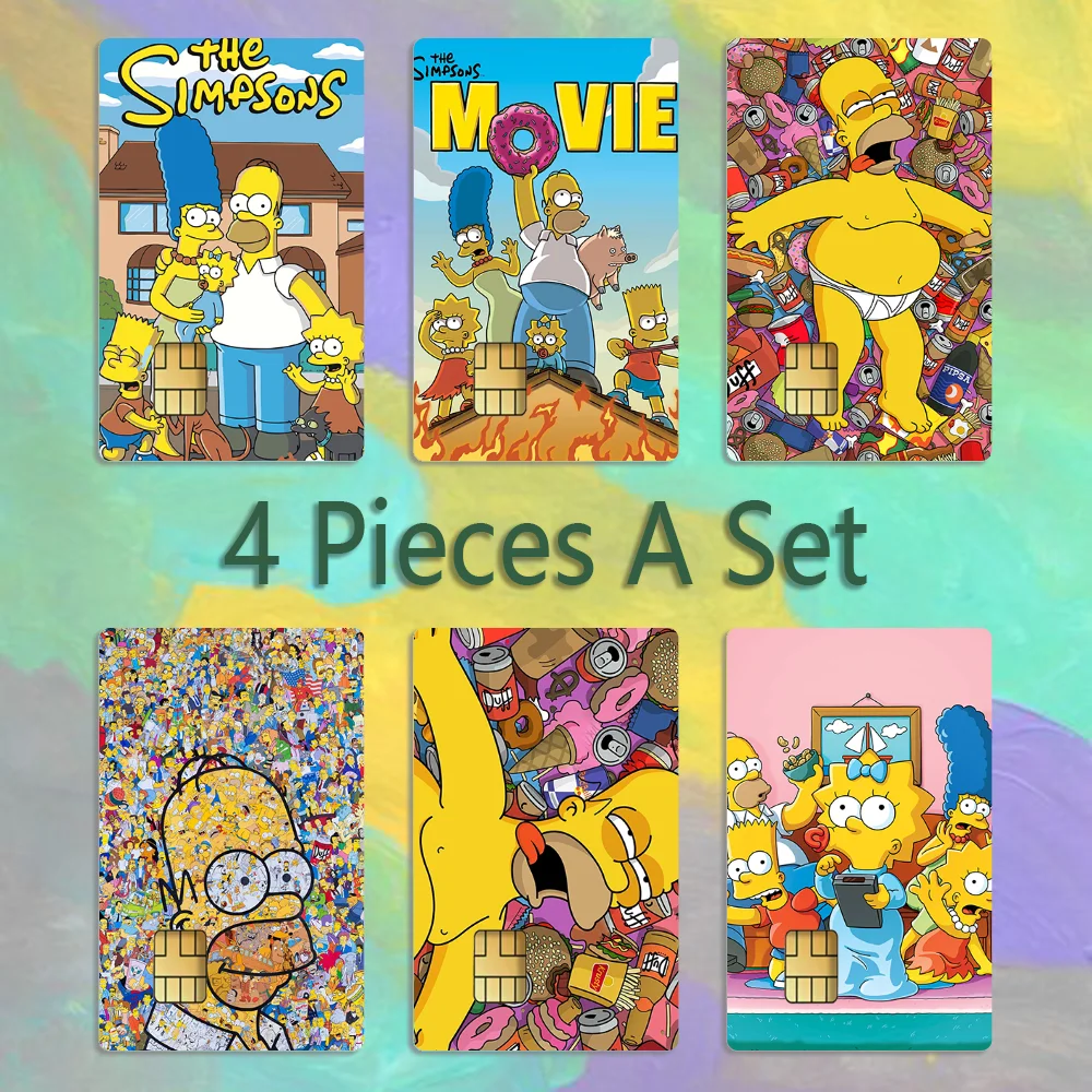 Cartoon T-The Cool S-Simpsons Stickers Credit Visa Debit Bank Charge Card Bus Metro Waterproof Sticker Decal Decoration