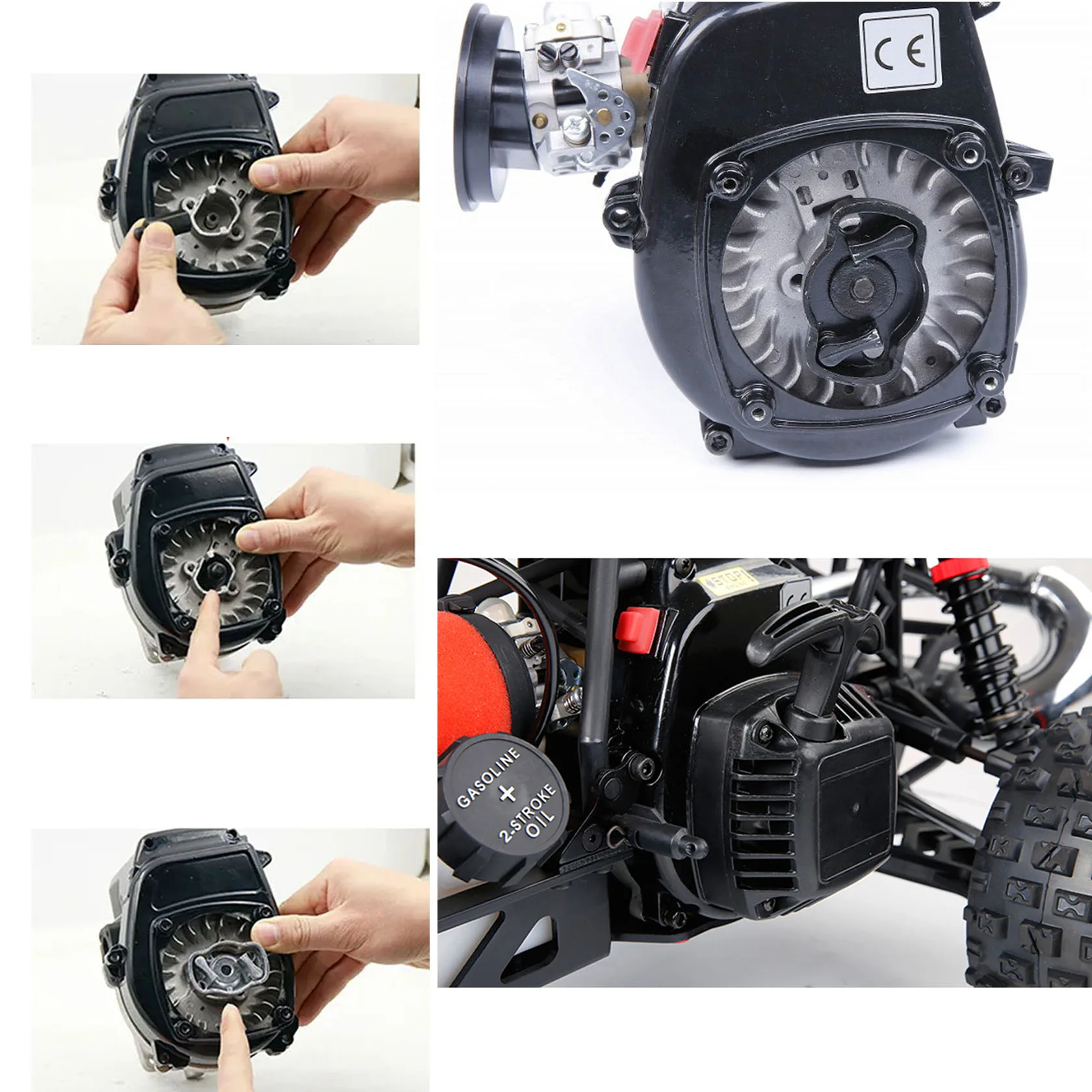 23CC ~ 36CC Motore Easy Pull Starter o Flywhee Kit per 1/5 HPI ROFUN BAHA ROVAN KM BAJA Losi 5ive T FG GoPed RedCat Rc Parti di automobili