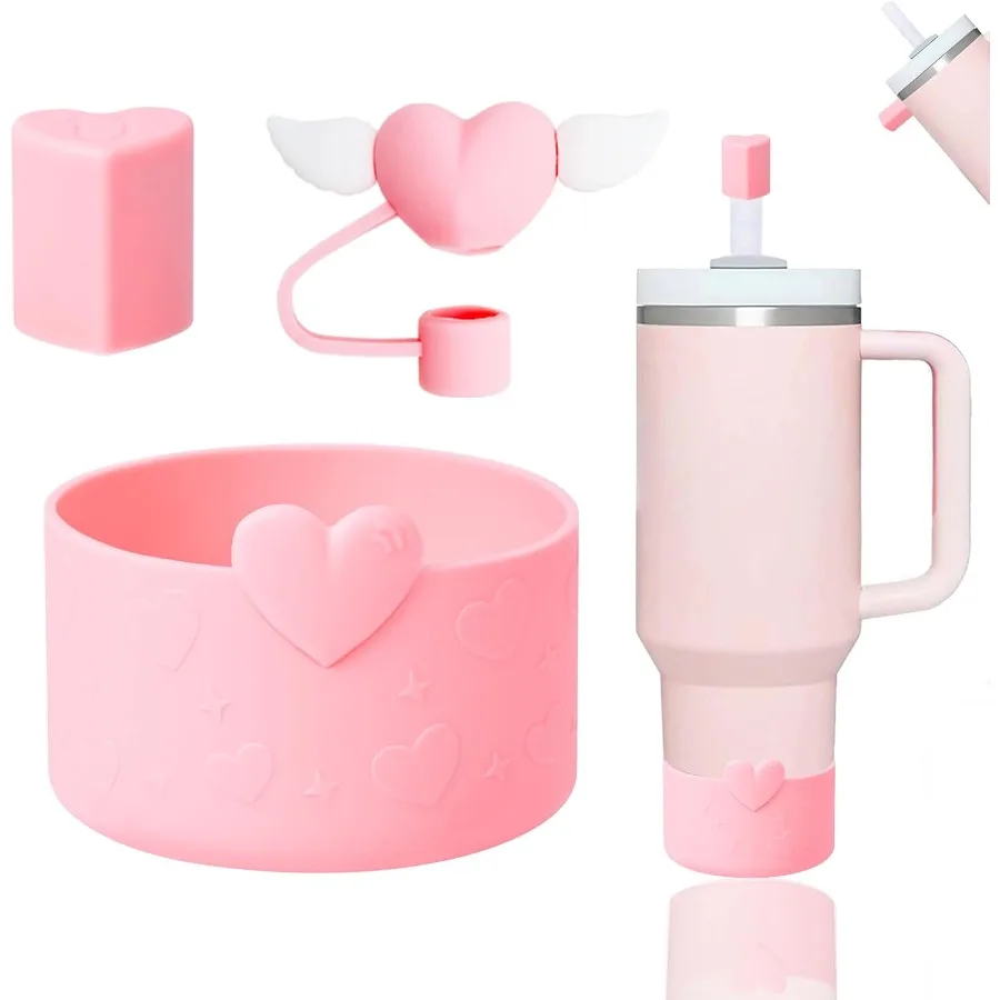 

Набор силиконовых аксессуаров для чашек, включая 1 ботинку Love Boot для чашки 40 унций, 30 унций, стакан 1 шт., крышка Lovewing и 1 магнитная соломенная крышка