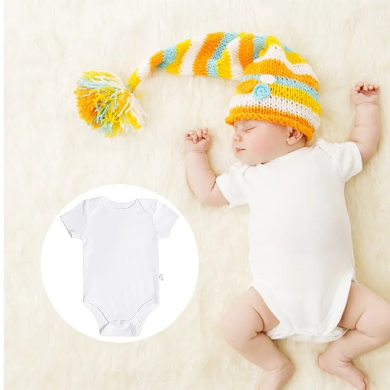 Baby Clothes Romper Baby Boys Girls Clothes Kids Short Sleeve 100% Cotton Overall White Newborn Baby Photography Props