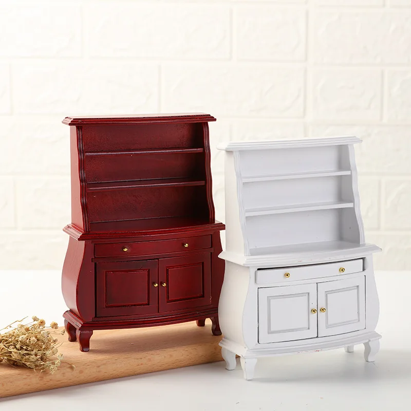 1:12 Dollhouse Miniature Furniture - Kitchen & Living Room Cabinets, Nostalgic Decor for Childhood Memories