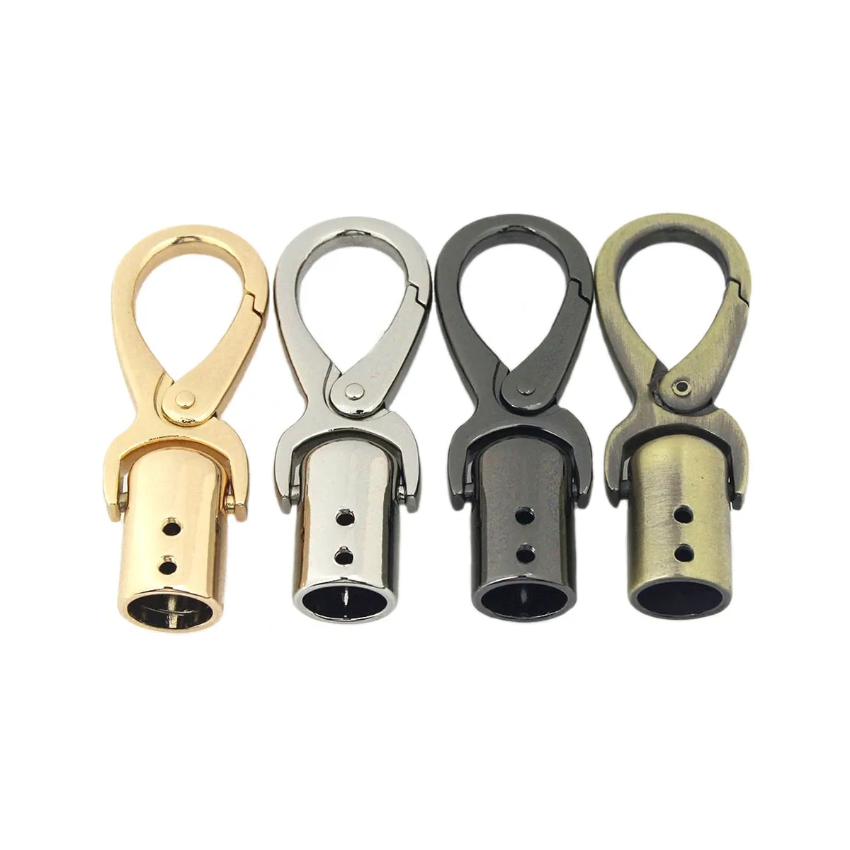 1pcs Metal Chain Leather Cord Crimps End Tip Caps Connectors Snap Hook Trigger Clasps Clips for Leather Craft Bag Strap Belt