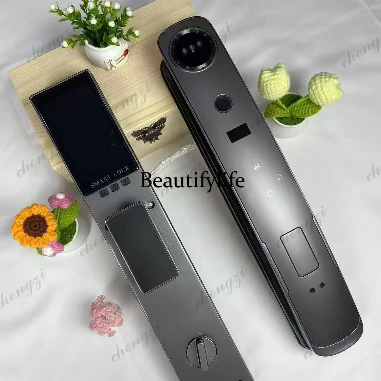 Door lock graffiti facial recognition fingerprint anti-theft door visual electronic smart door lock