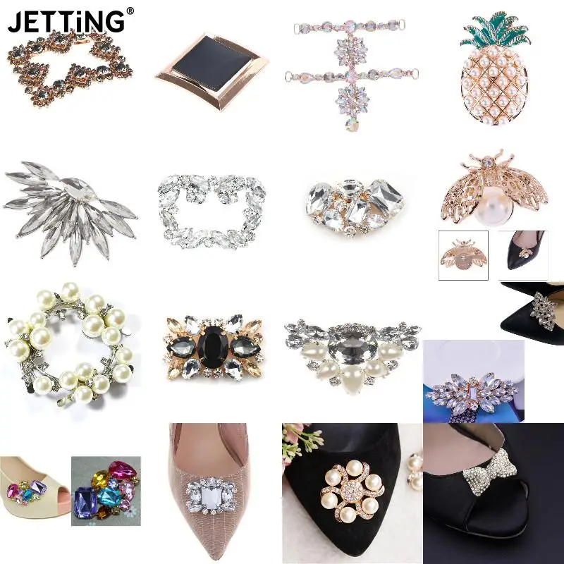 1pc Crystal Decorations Shoes Clips Women Elegant Shoes Rhinstones Ornament Bridal Wedding Party Shoes Accessories