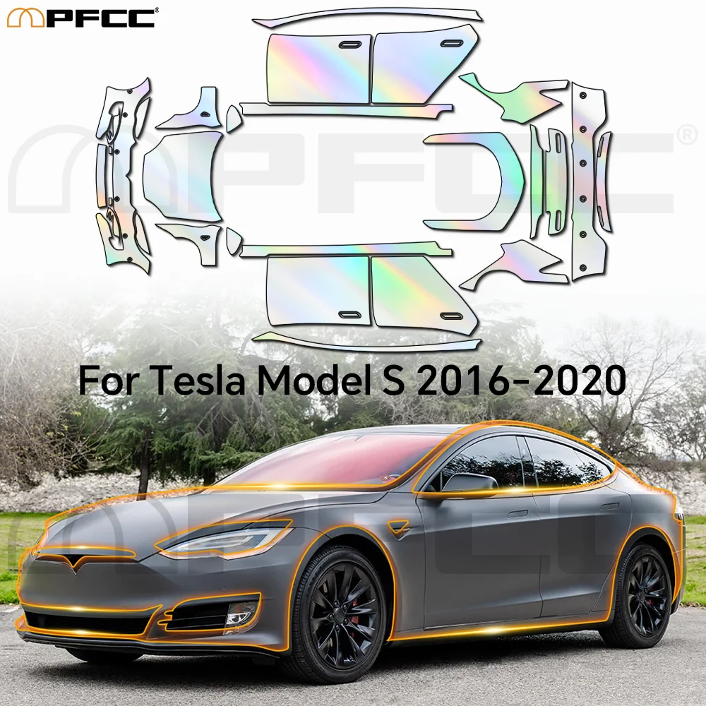 

9Mil For Tesla Model S 2016-2020 TPU Scratch Resistant Paint Protection Film PPF Precut Full Vehicle Transparent Invisible Kit