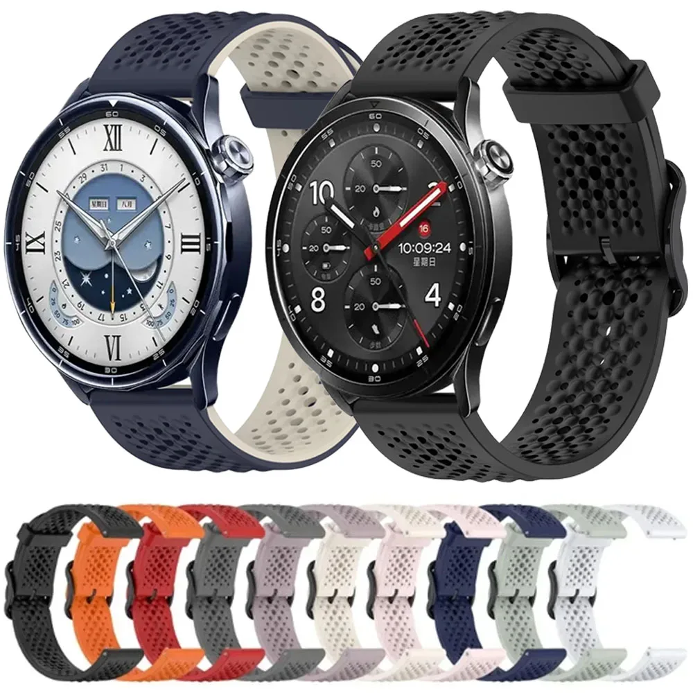 20mm 22mm Original Silicone Strap for Xiaomi Watch 5 S5-4-3-2 Liquid Breathable Adjustable Band for Huawei Watch Ultimate 2 Belt