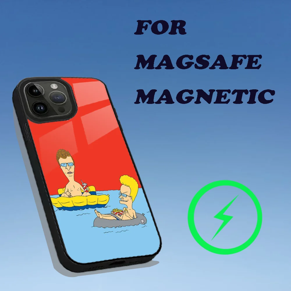 B-Beavis and B-Butt-Head Phone Case For iPhone 15,14,13,12,11,Plus,Pro,Max Mini Magsafe Magnetic Wireless Charging