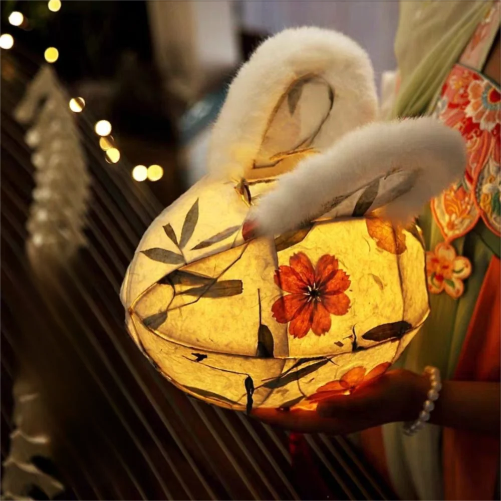 

DIY Material Bag Mid-Autumn Festival Lantern Glowing Luminous Handheld Rabbit Lantern Handmade Geometry Shape