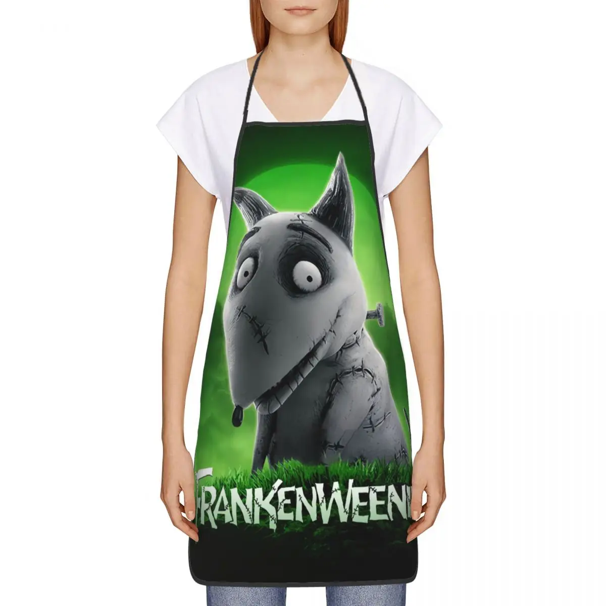 Custom Unisex Frankenweenie Sparky Dog Kitchen Chef Cooking Baking Apron Women Men Tablier Cuisine for Gardening