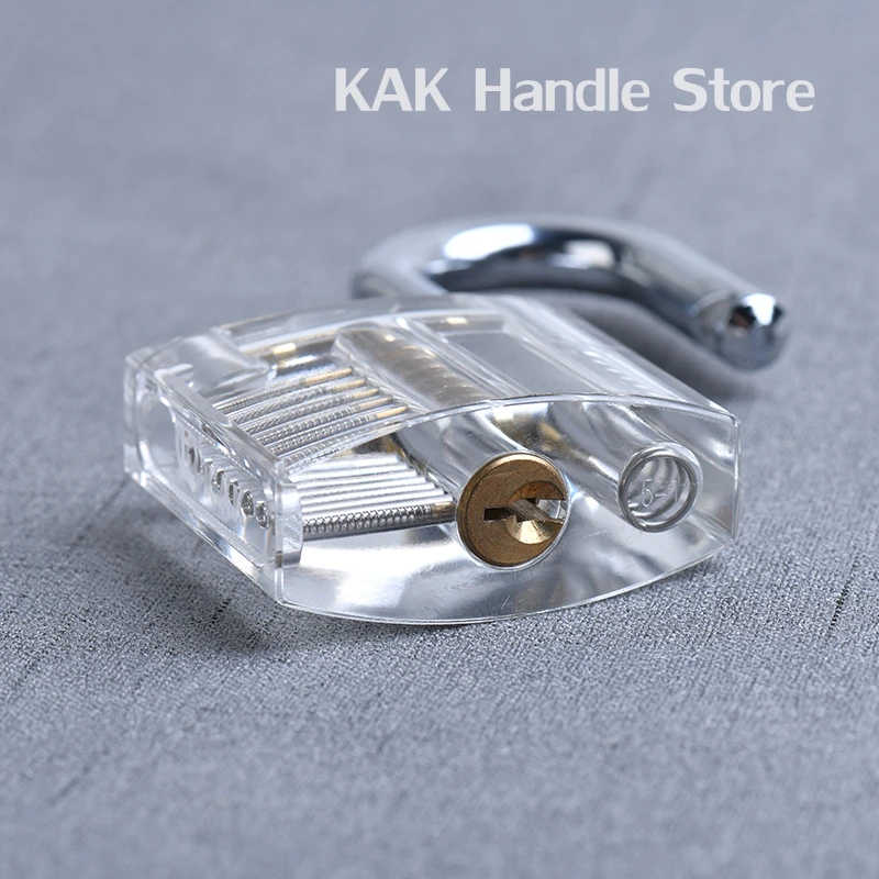 KAK Transparentes Übungs-Vorhängeschloss mit Schlüsseln, 80 x 50 mm, DIY Visible Lock Pick Tools Cutaway Übungs-Vorhängeschloss, Trainings-Schlosser-Werkzeug – Detail 14