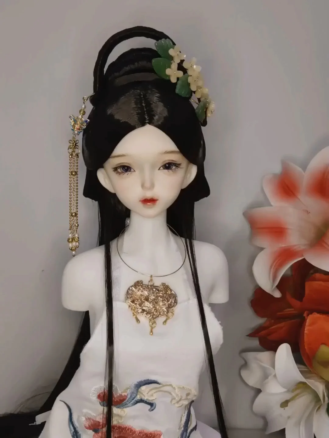 1/4 1/3 BJD Puppe Perücken Altes Kostüm Hanfu Vintage Stil Langes Haar Fee Perücke Für MSD SD13 Mädchen SSDF Onkel Zubehör A1687