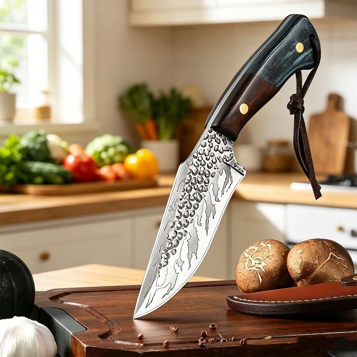 4-inch 7Cr17 Stainless Steel Multi-Purpose Kitchen Knife Boning Carving Cutting Barbecue Meat & Paring Knife
