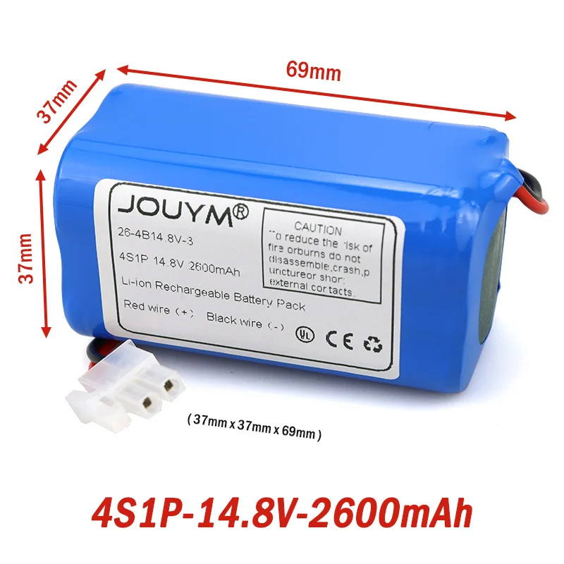 NEW 14.8 V 2600mAh Li-ion Battery Pack For ILIFE A4 A4s A6 V7 V7s Plus V55 Pro W400 A8 A9s Robot Vacuum Cleaner 4S 18650 battery