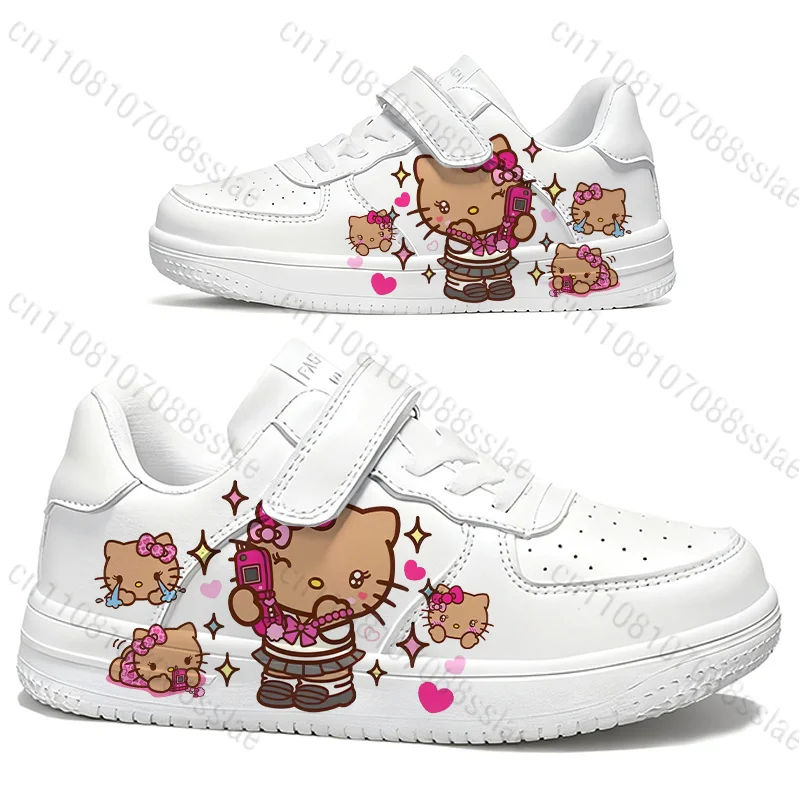 

Hello Kitty Hot Selling Products Kawaii Children Shoes Girls Fashion Platform Solid Color Sole Board Shoes Size 28-40