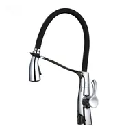 Silicone tube spout flexible pull down kitchen sink mixer faucet polished chrome modern kitchen faucet