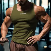 Summer Men's Slim Fit Sports Vest Trendy Brand Printed Solid Color Quick Dry Breathable Casual Fitness Top for Men