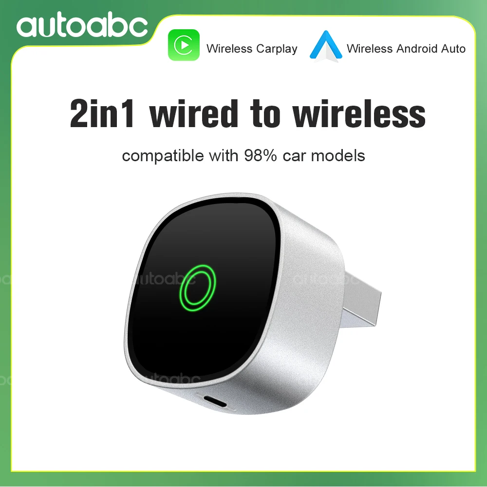 

2025 New Mini Wireless CarPlay Adapter for Apple & Android - Plug & Play No Battery Required, Compatible with Various Car