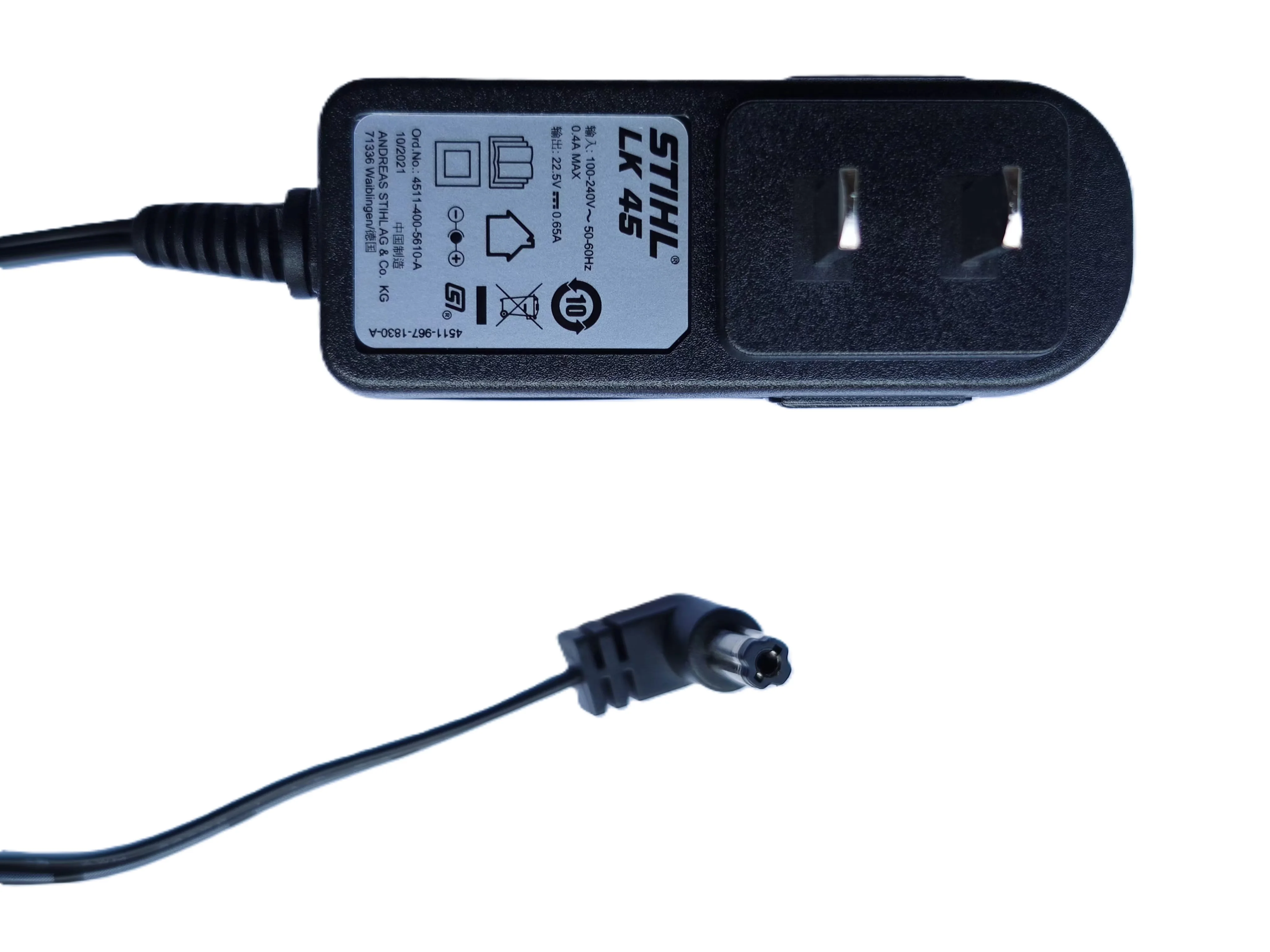 Imagem -02 - Adaptador Lk45 ac dc para Stihl Bga 45 Bga45 18v 2.5ah 45wh Bateria Li-ion Soprador de Folhas Elétrico lk 45 45114005603 Carregador