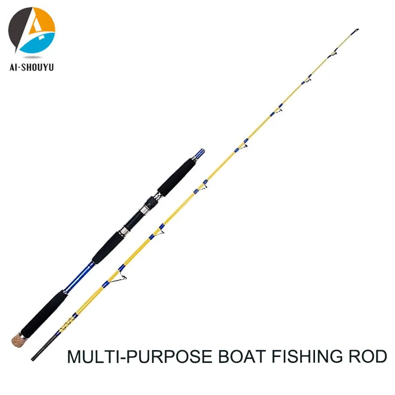 AI-SHOUYU Boat Fishing Rod Inshore Ocean Rod XH 1.6m1.7m1.9m Carbon Jigging Trolling Two Section Casting/Spinning Fishing Pole