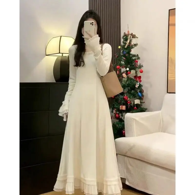 ربيع جديد نمط الملابس النسائية مع فستان طويل فكر النمط الفرنسي