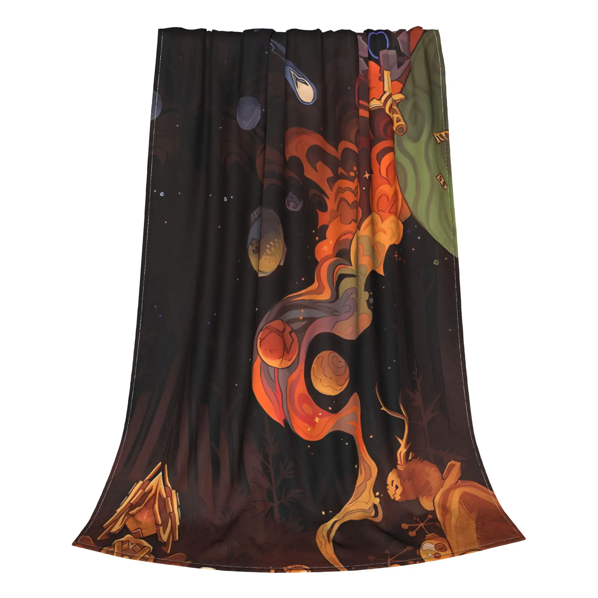 1PC Space Exploration Outer Wilds Home Room Decorations Winter Blankets For Adults Bedding Home Interior Sofa Knee