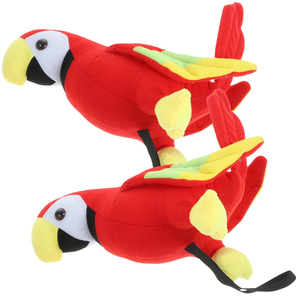 2 Pcs Pirate Parrot Artificial Bird Model Stuffed on Shoulder Crab Toys for Babies